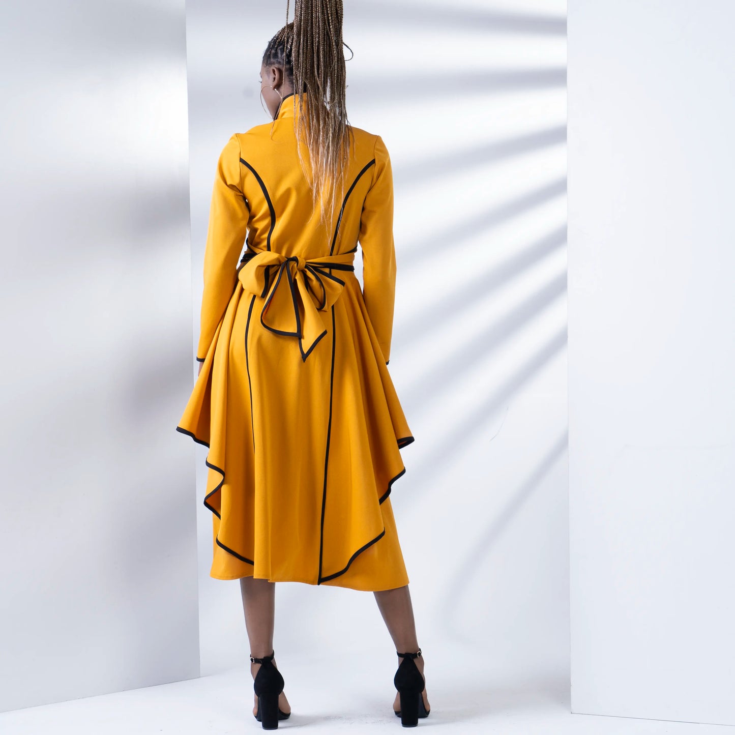 EXCELLA Black with Ivory Coat Dresses Leigh Schubert