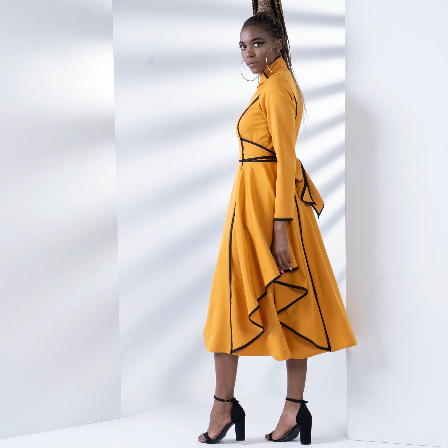 EXCELLA Black with Ivory Coat Dresses Leigh Schubert