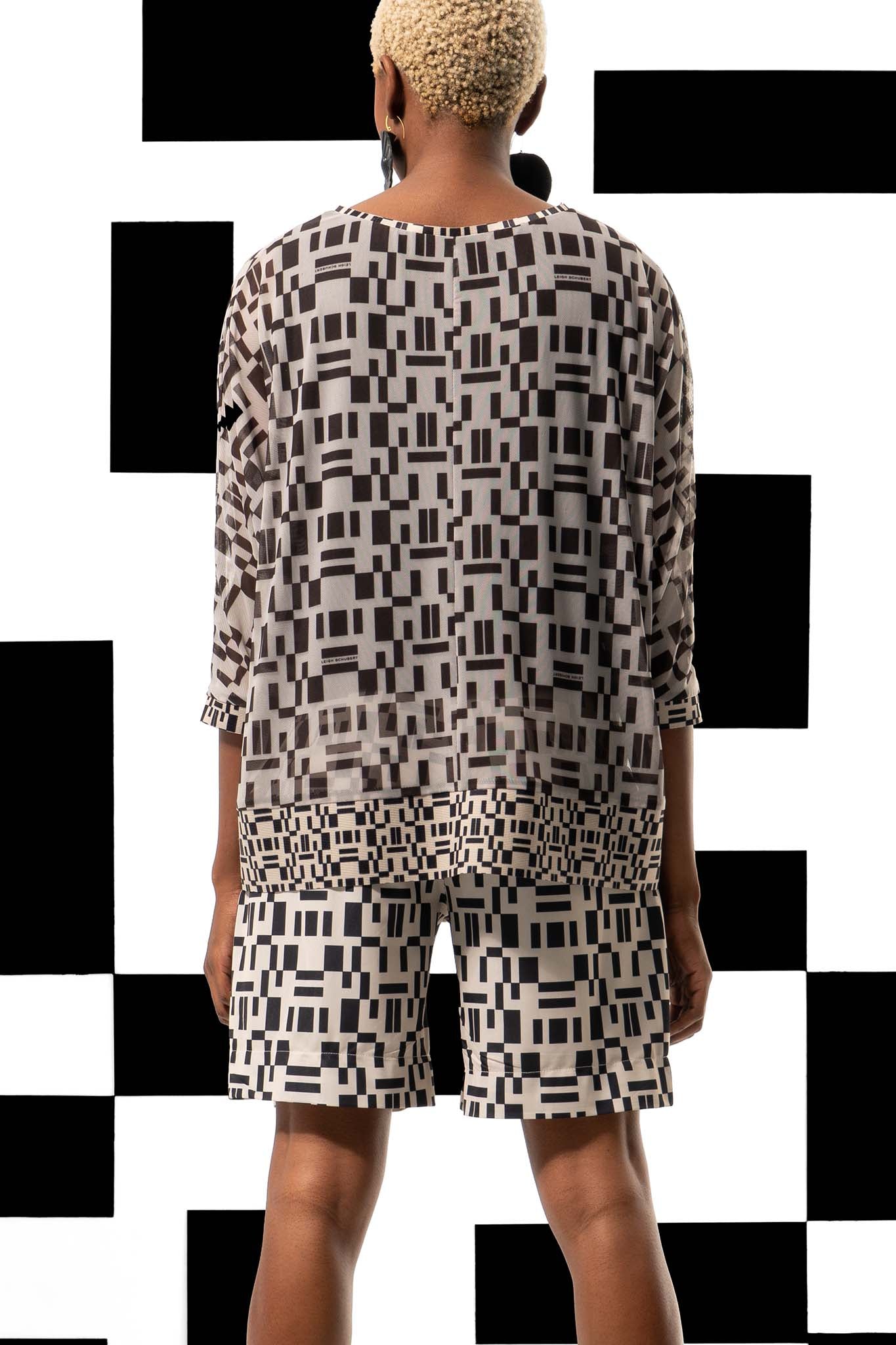 LIMA Black Beige Print Linen