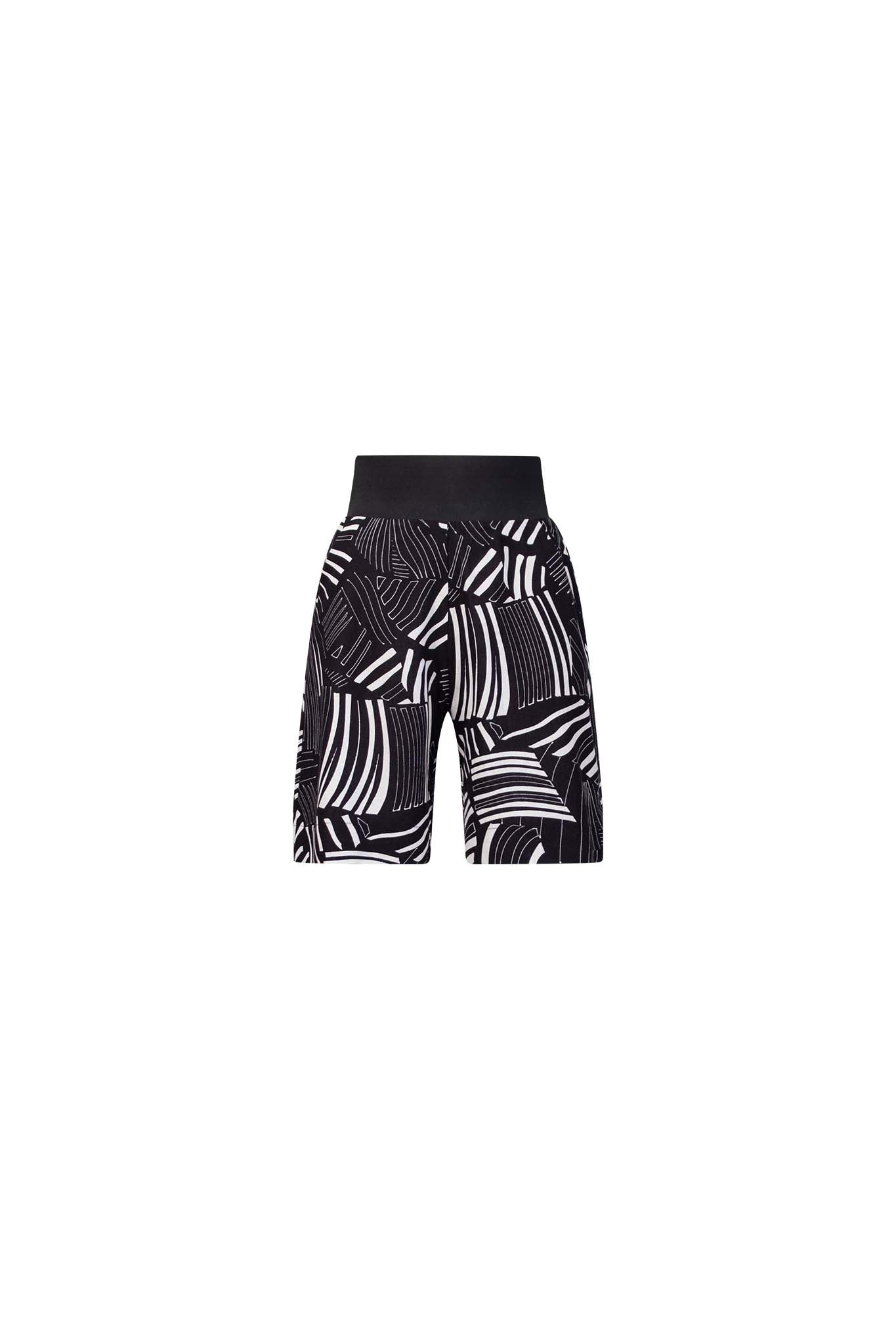 LIMA Black Beige Print Linen Shorts Leigh Schubert