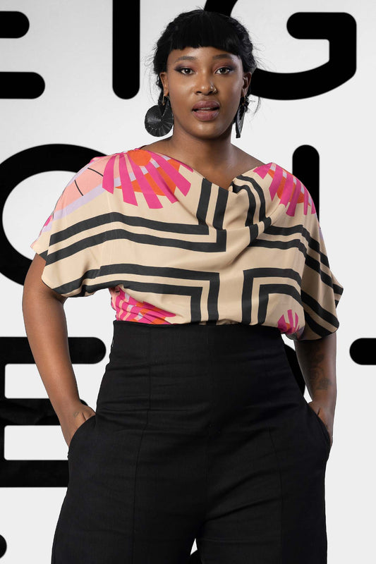 THEO Medal Stone Cross Print Shirts & Tops Leigh Schubert