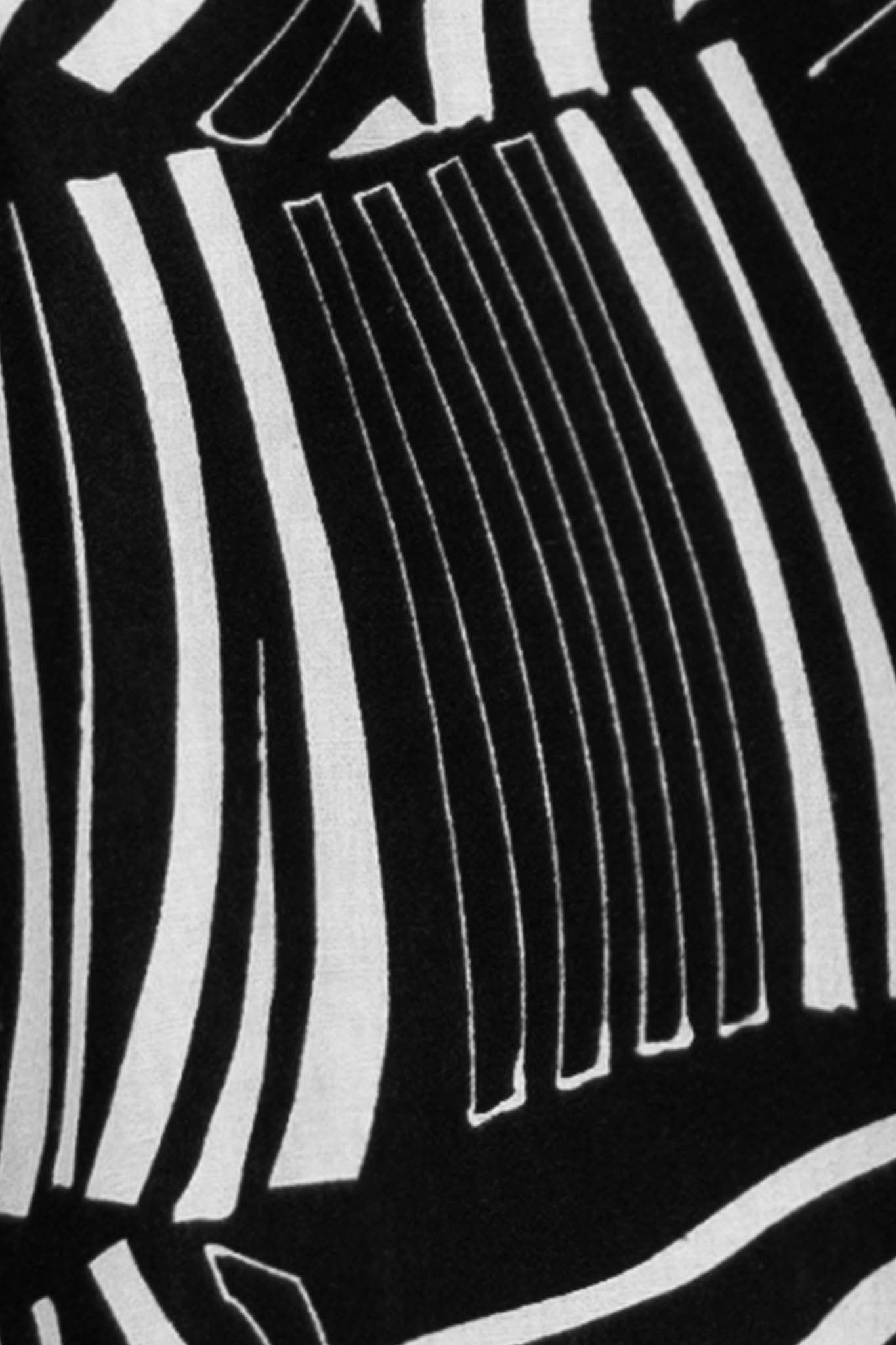Leigh Schubert LIMA Black Beige Print Linen.
