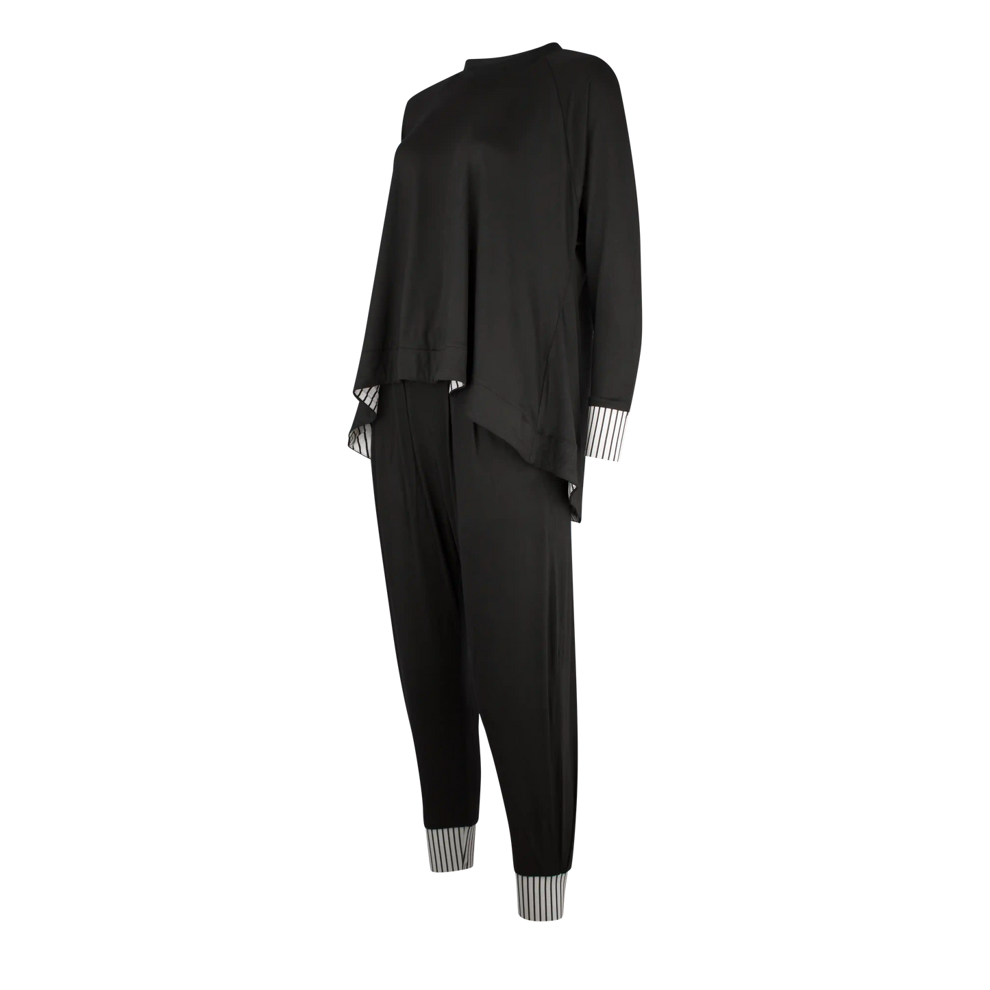 RENAY Black With Stripe Trims Outfit Sets Leigh Schubert