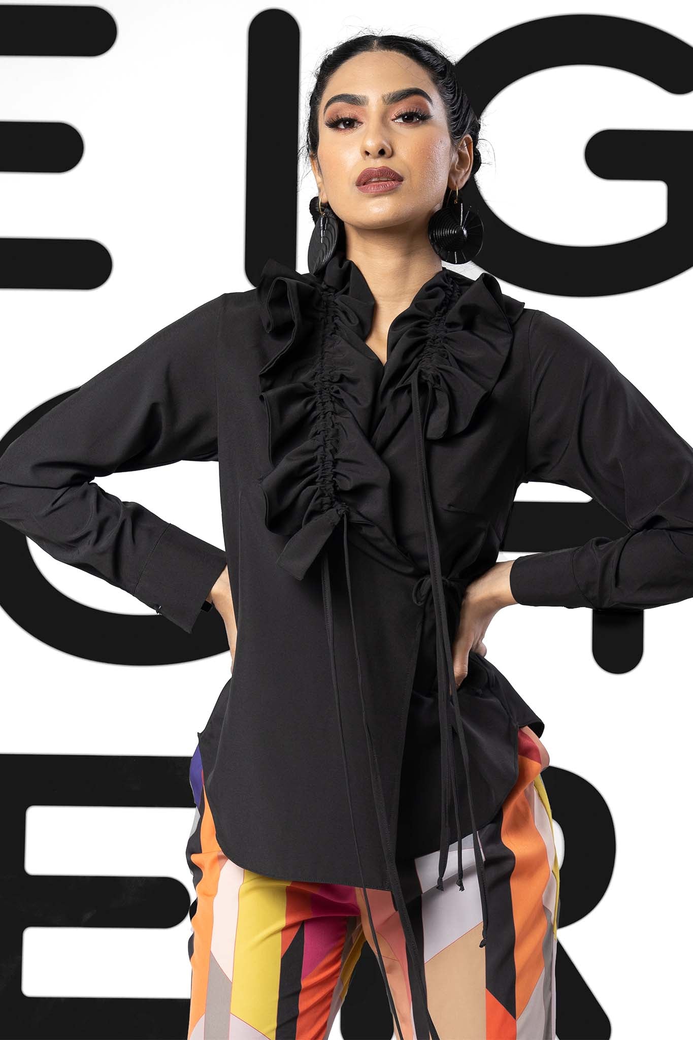 TINKA Black Crepe Shirts & Tops Leigh Schubert