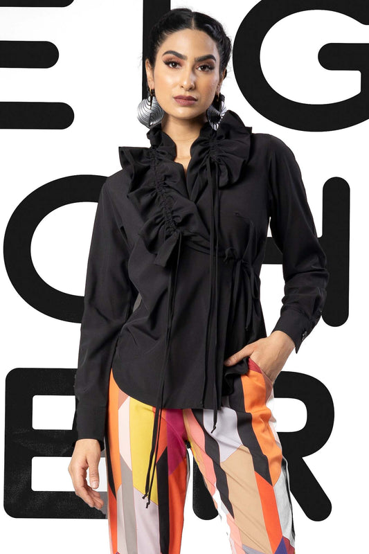 TINKA Black Crepe Shirts & Tops Leigh Schubert