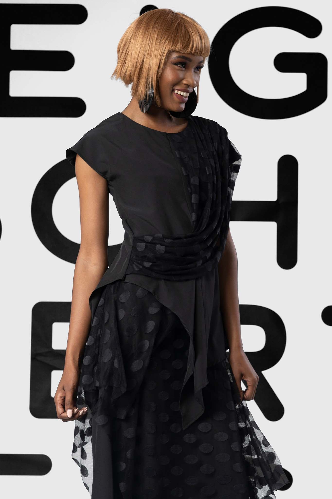 DAVIDSON Black Polka Mesh Outfit Sets Leigh Schubert