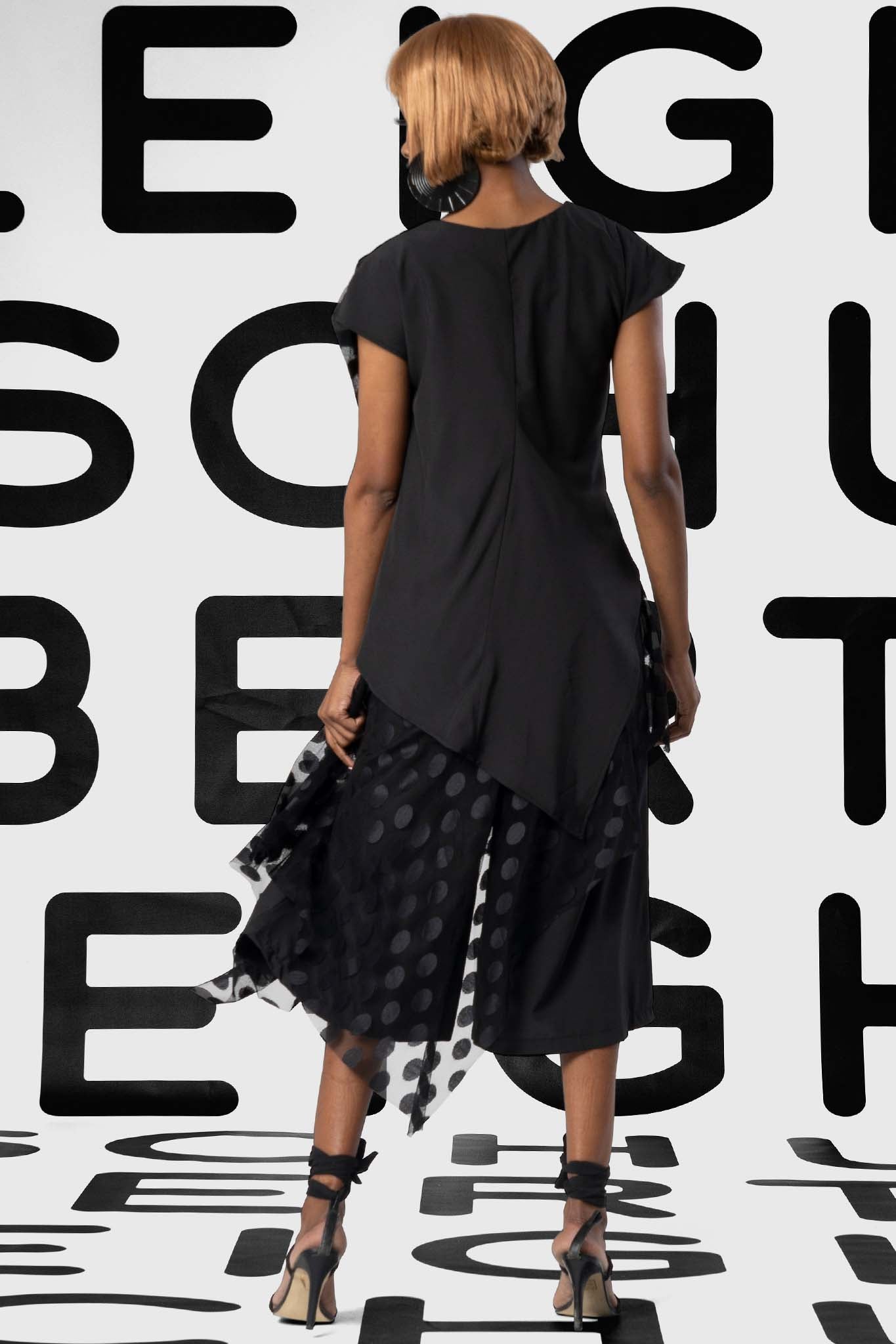 DAVIDSON Black Polka Mesh Outfit Sets Leigh Schubert