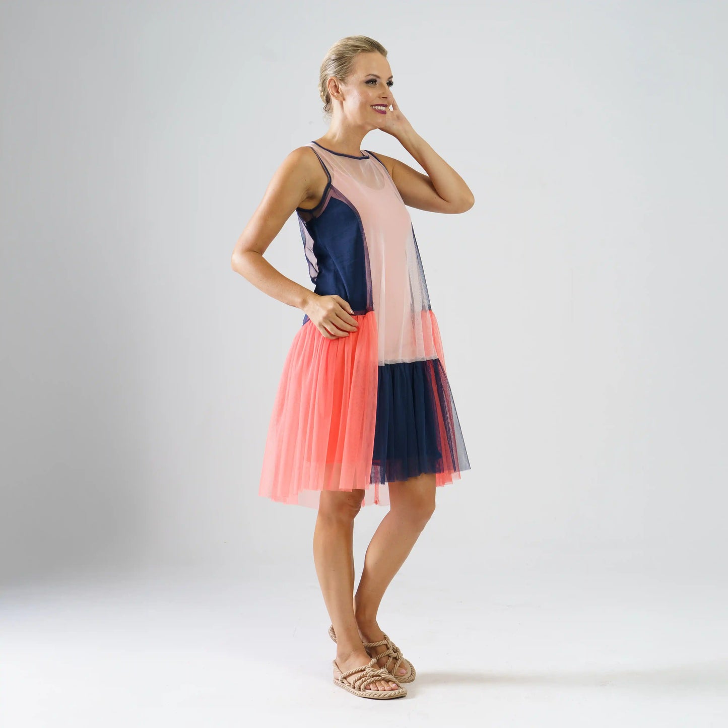 HELENA Navy Blush Lobster Dresses Leigh Schubert