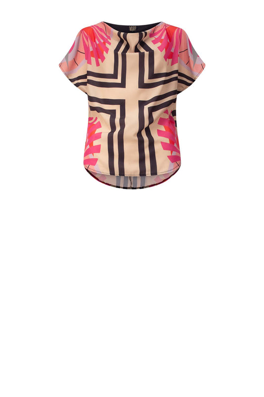 THEO Medal Stone Cross Print Shirts & Tops Leigh Schubert