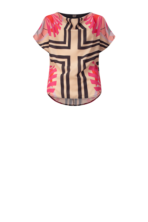 THEO Medal Stone Cross Print Shirts & Tops Leigh Schubert