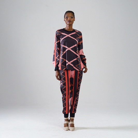 BRUMILDAH Jayden Navy Print Outfit Sets Leigh Schubert