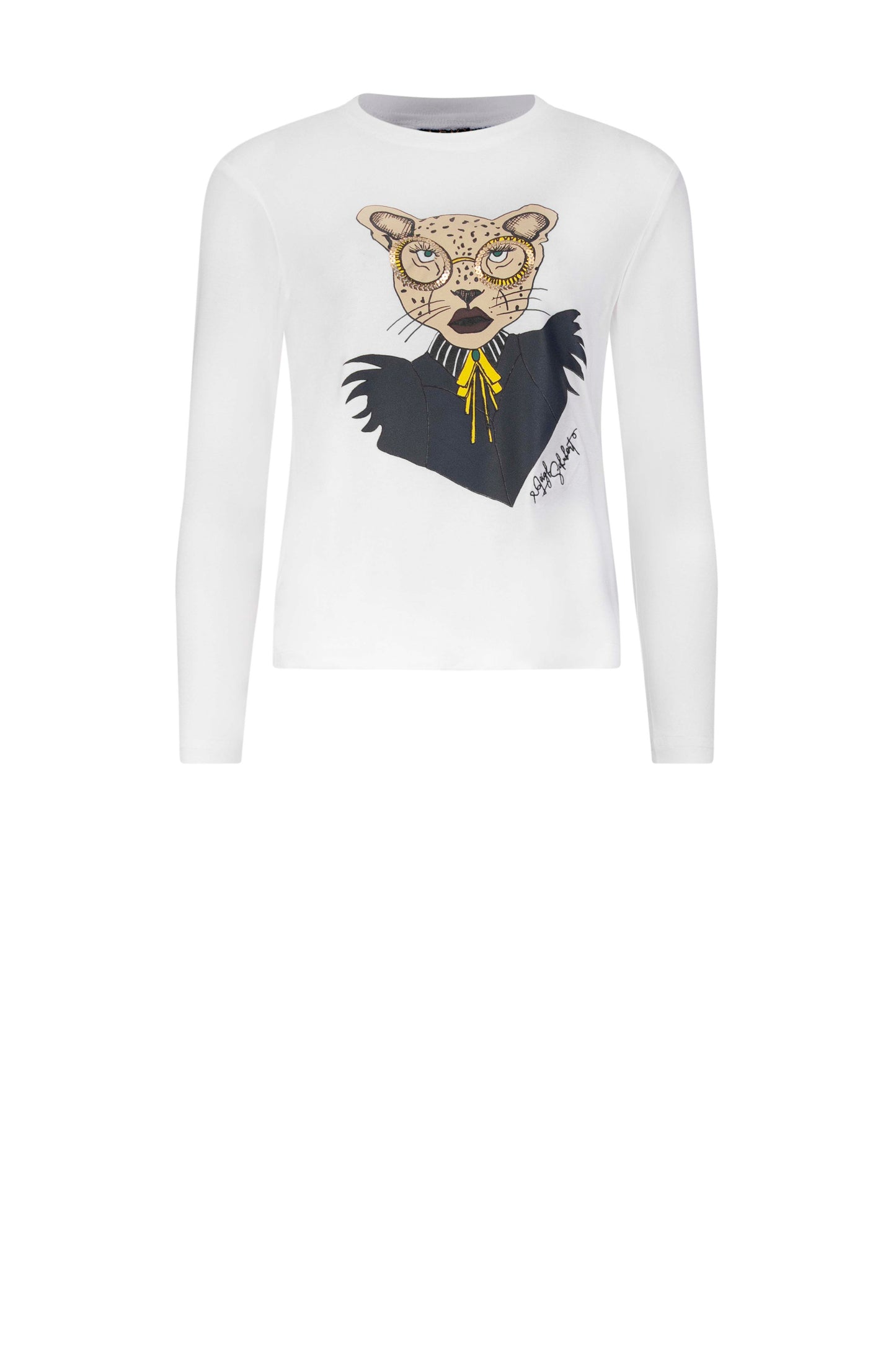 TEE SHIRT Long Sleeve Ivory Charc Yellow Shirts & Tops Leigh Schubert