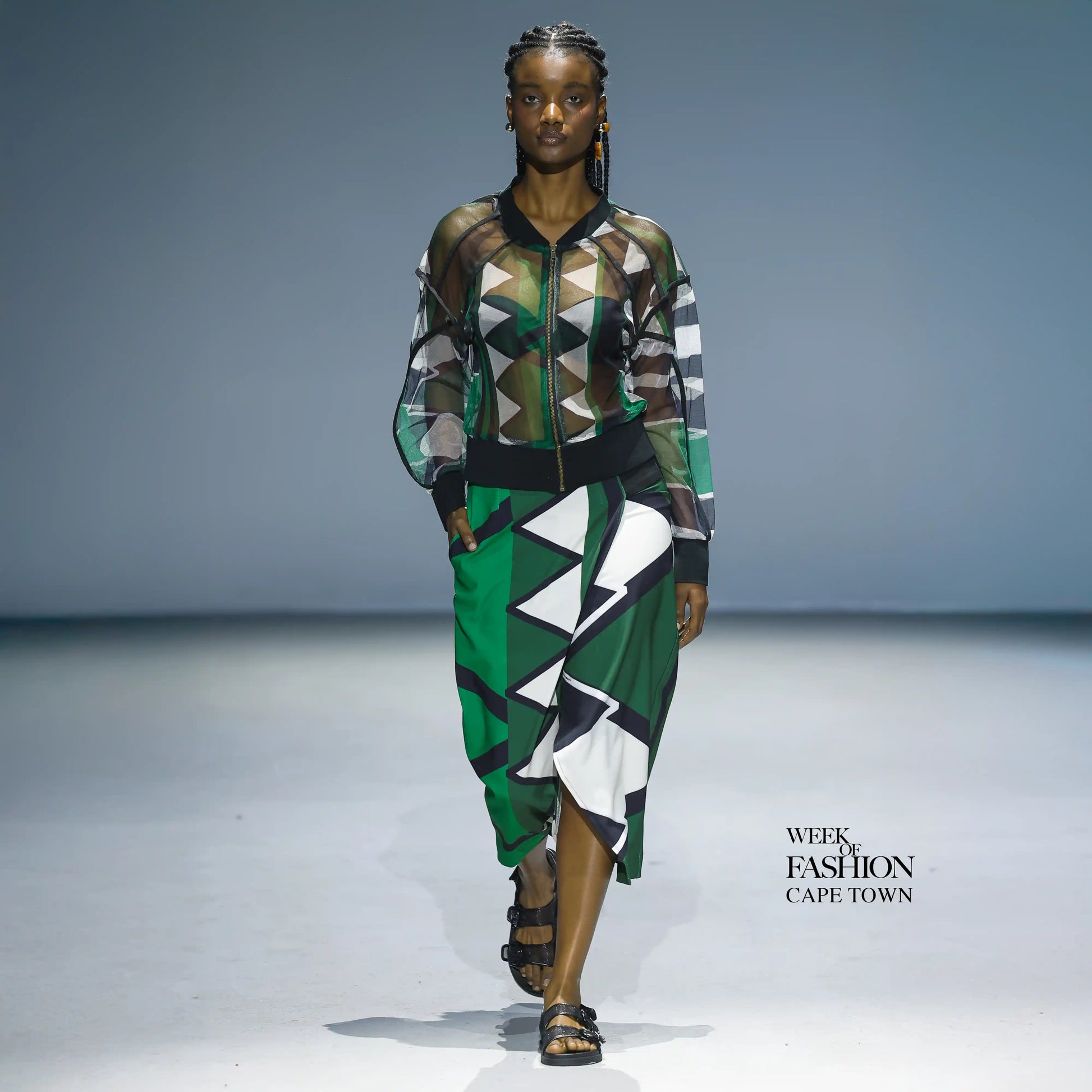 RAMONE Print Jayden Greens w Black Shirts & Tops Leigh Schubert