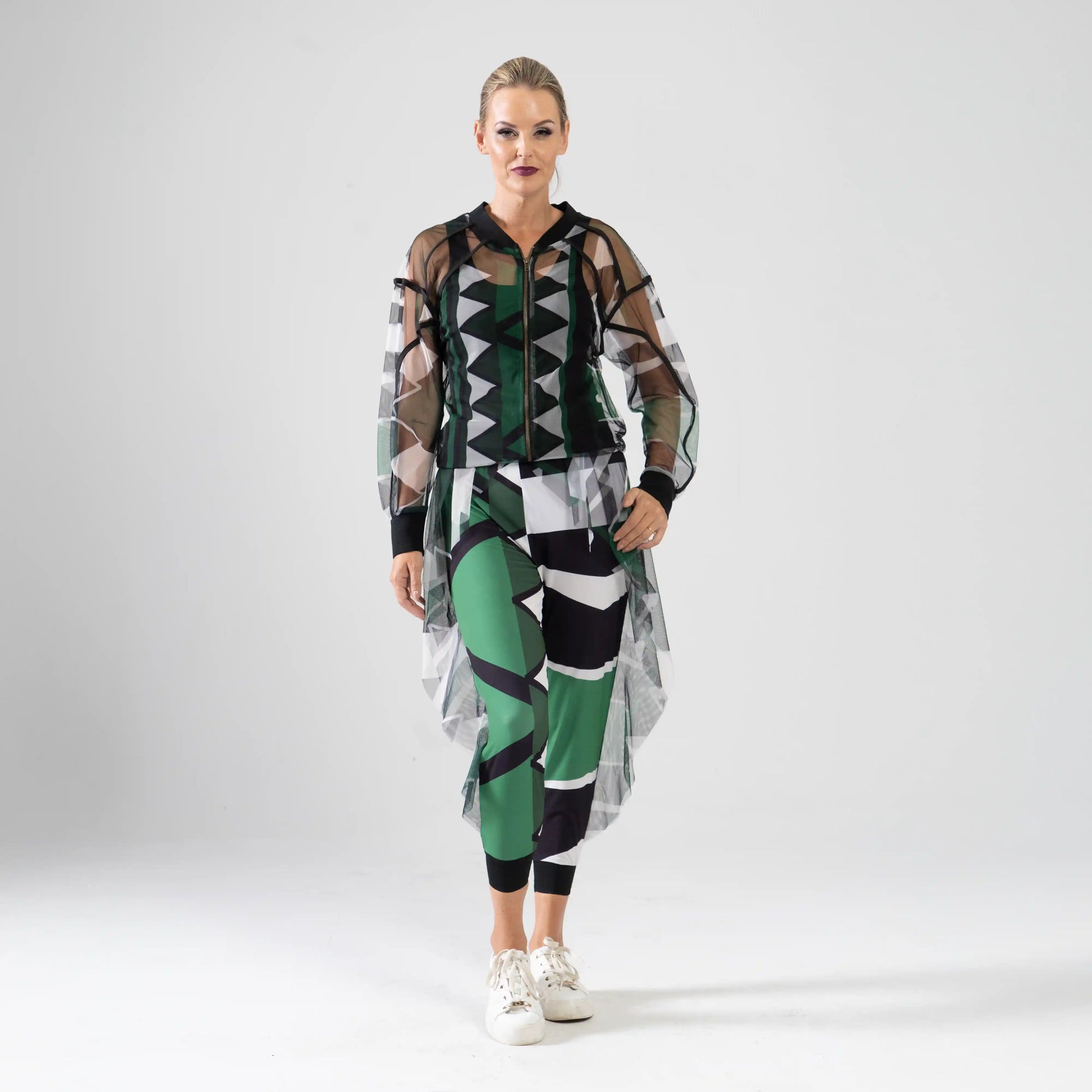 RAMONE Print Jayden Greens w Black Shirts & Tops Leigh Schubert