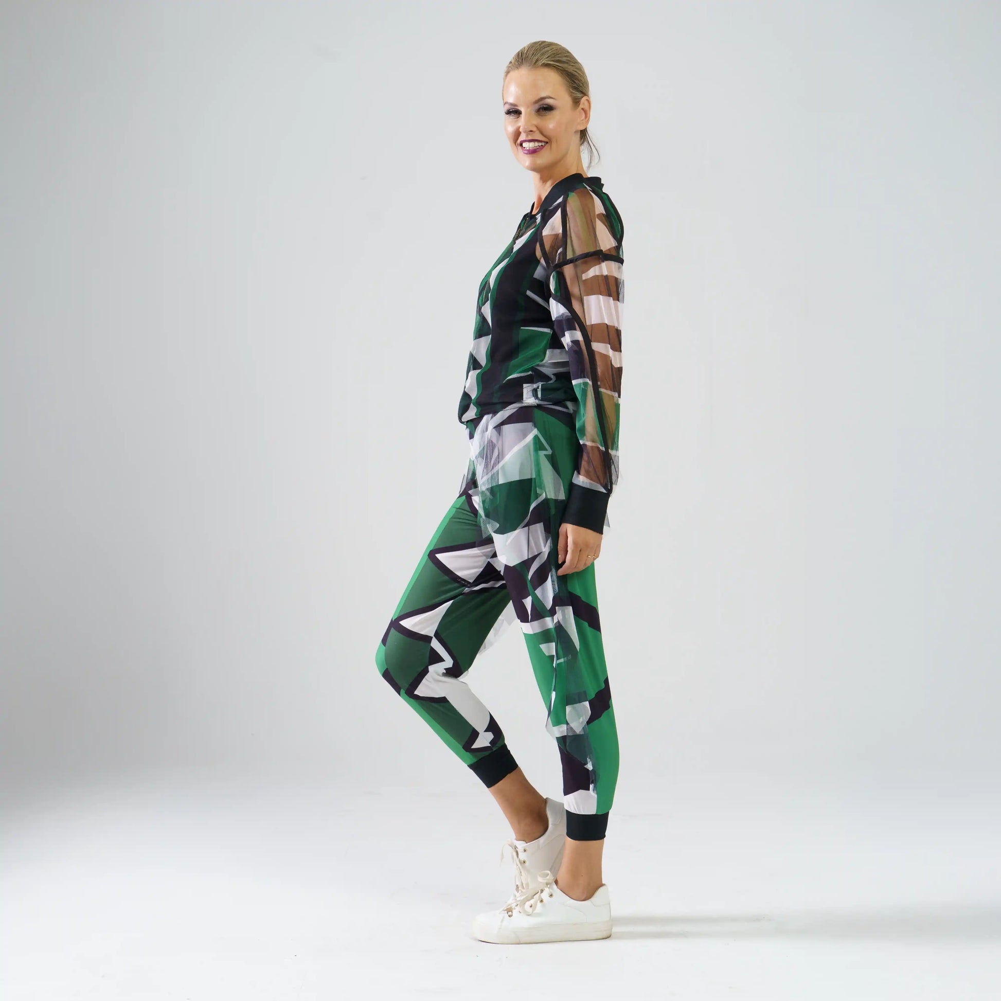 RAMONE Print Jayden Greens w Black Shirts & Tops Leigh Schubert
