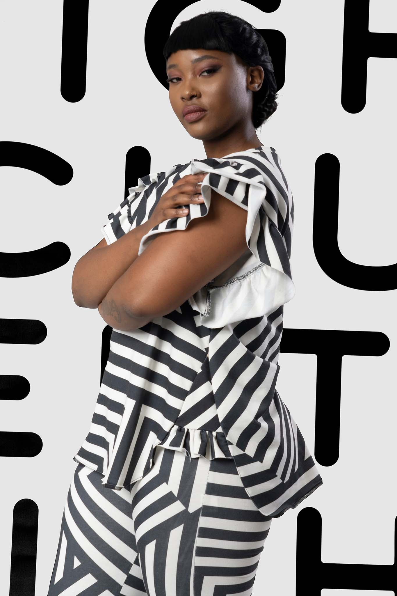 USARA Haphazard Charcoal Ivory Outfit Sets Leigh Schubert