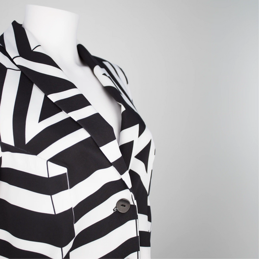 BOND Airforce Black White Print Coats & Jackets Leigh Schubert
