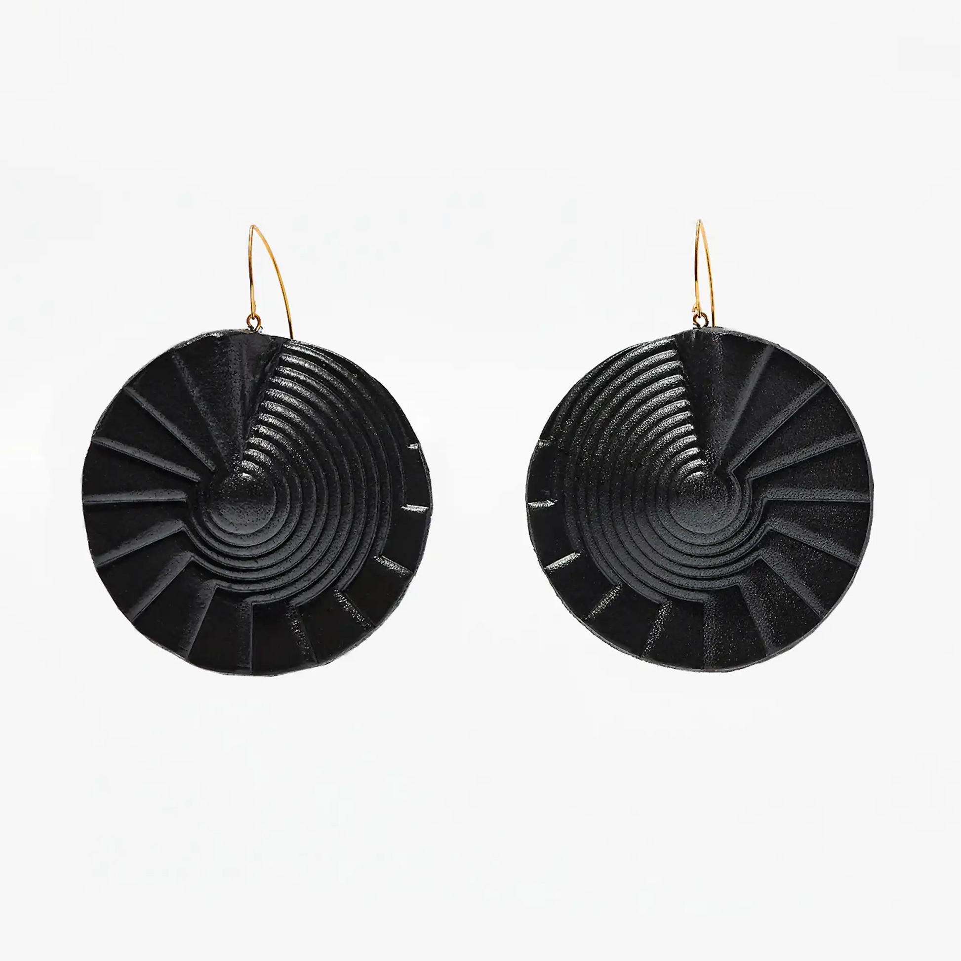 Spiral Earrings Black Accessories Clarisse Design