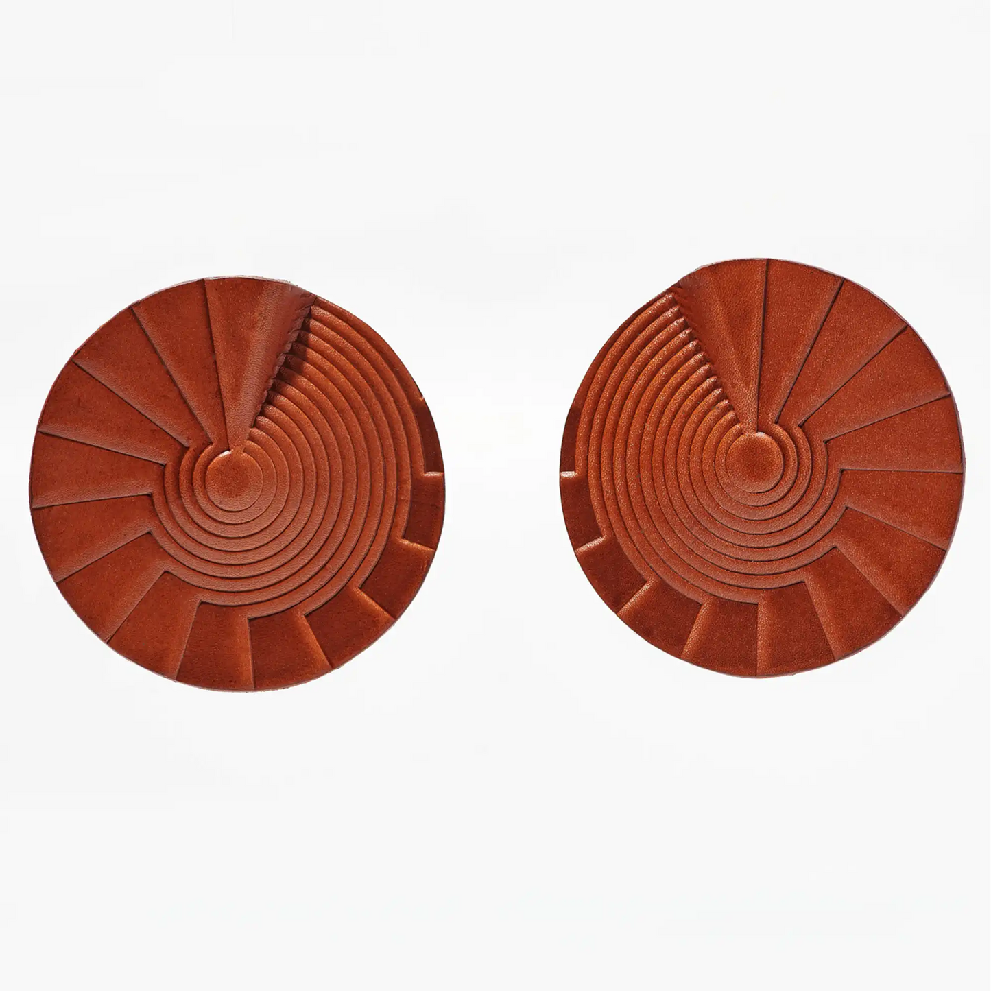 Spiral Earrings Large Tan Accessories Clarisse Design