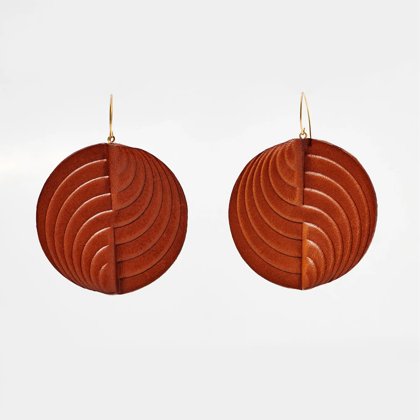 Circle Earrings Tan Accessories Clarisse Design