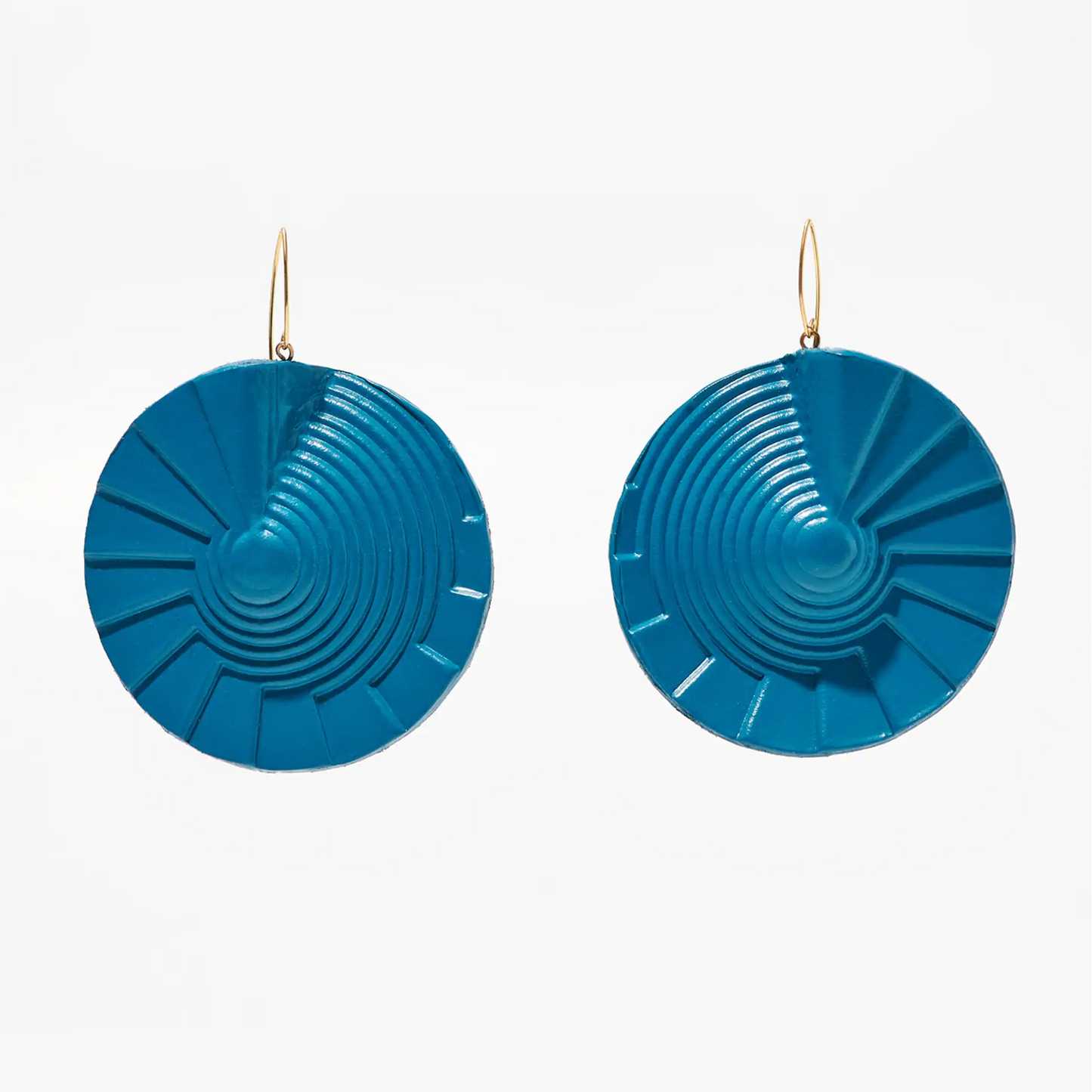 Spiral Earrings Teal Accessories Clarisse Design