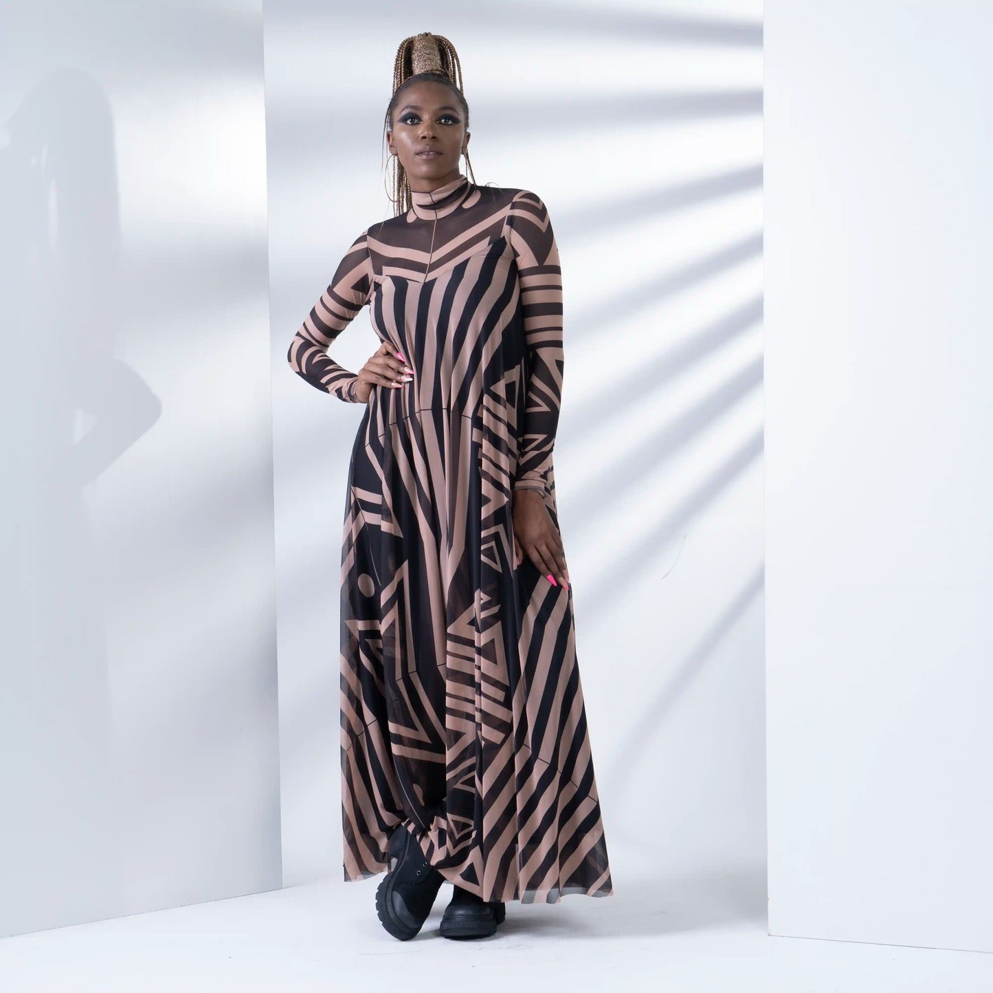 ELAINE Print Spice Black Dresses Leigh Schubert