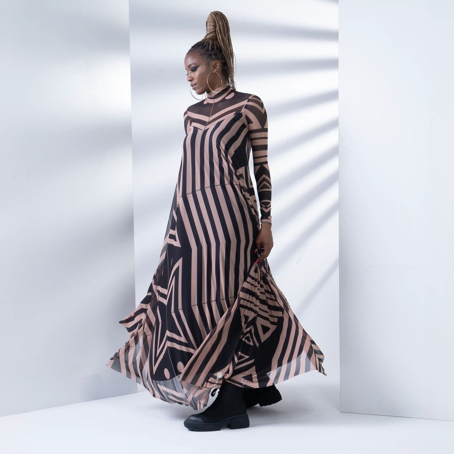 ELAINE Print Spice Black Dresses Leigh Schubert