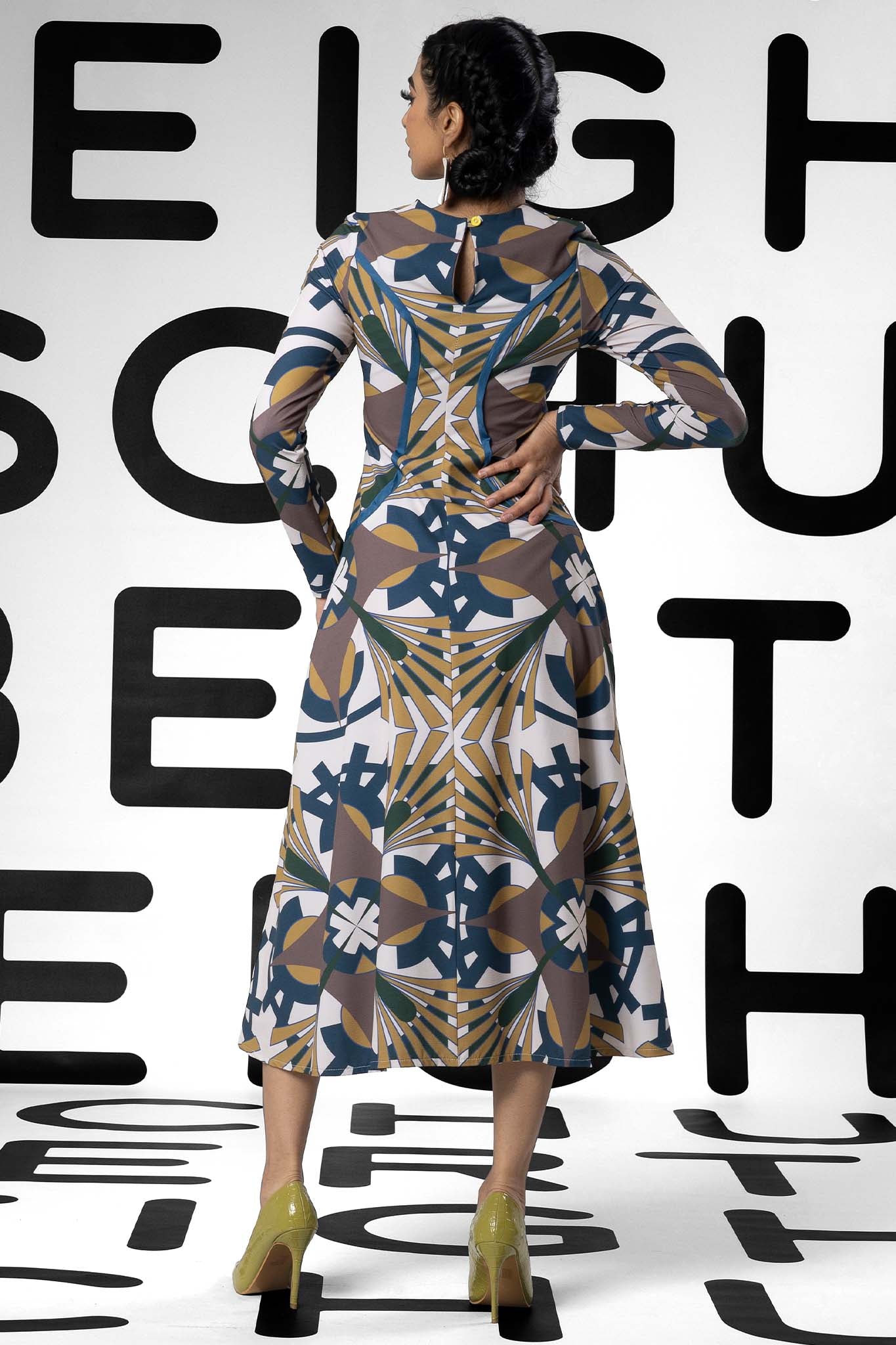 JOIY Blues Medal Print Dresses Leigh Schubert