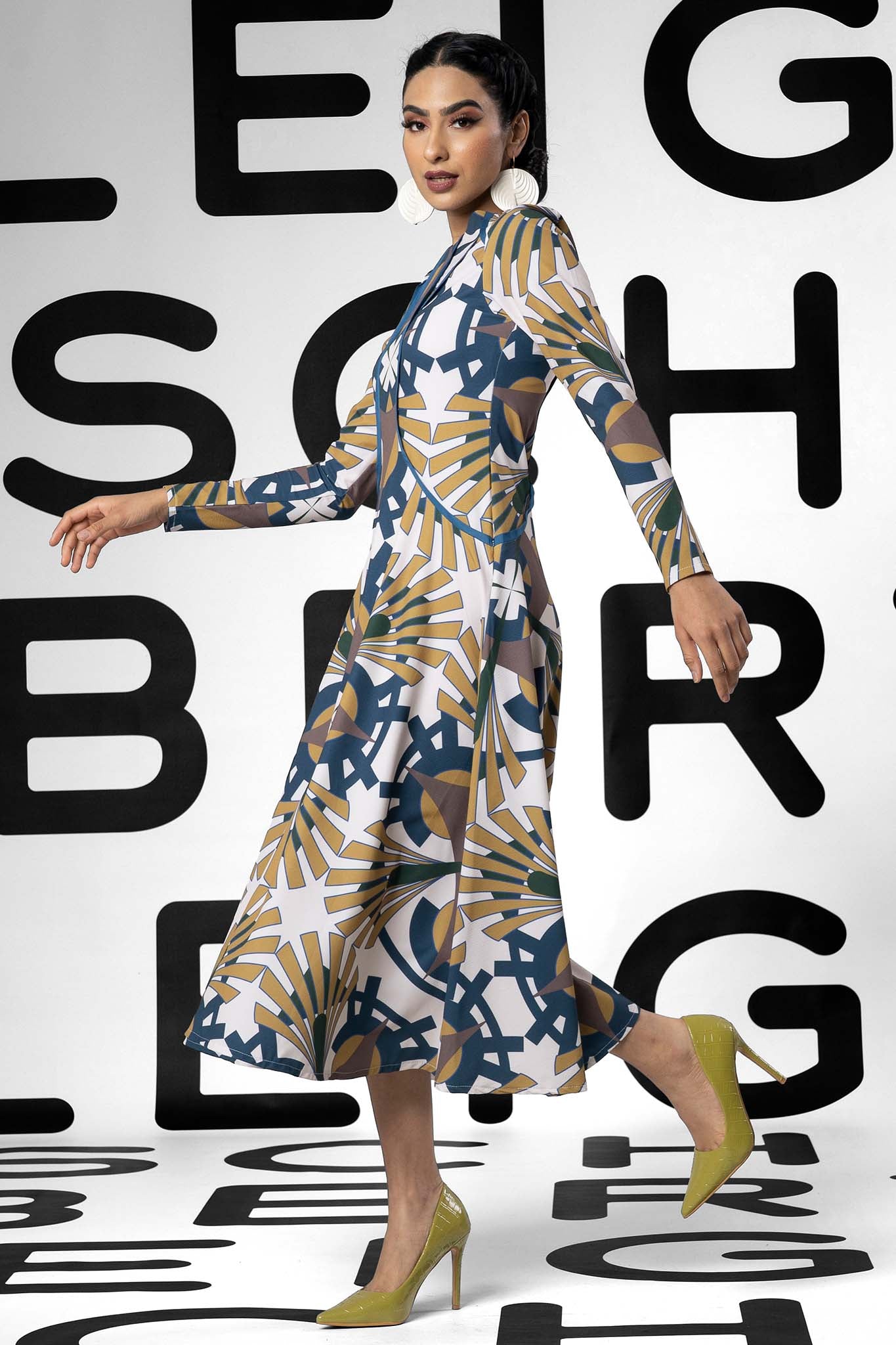 JOIY Blues Medal Print Dresses Leigh Schubert