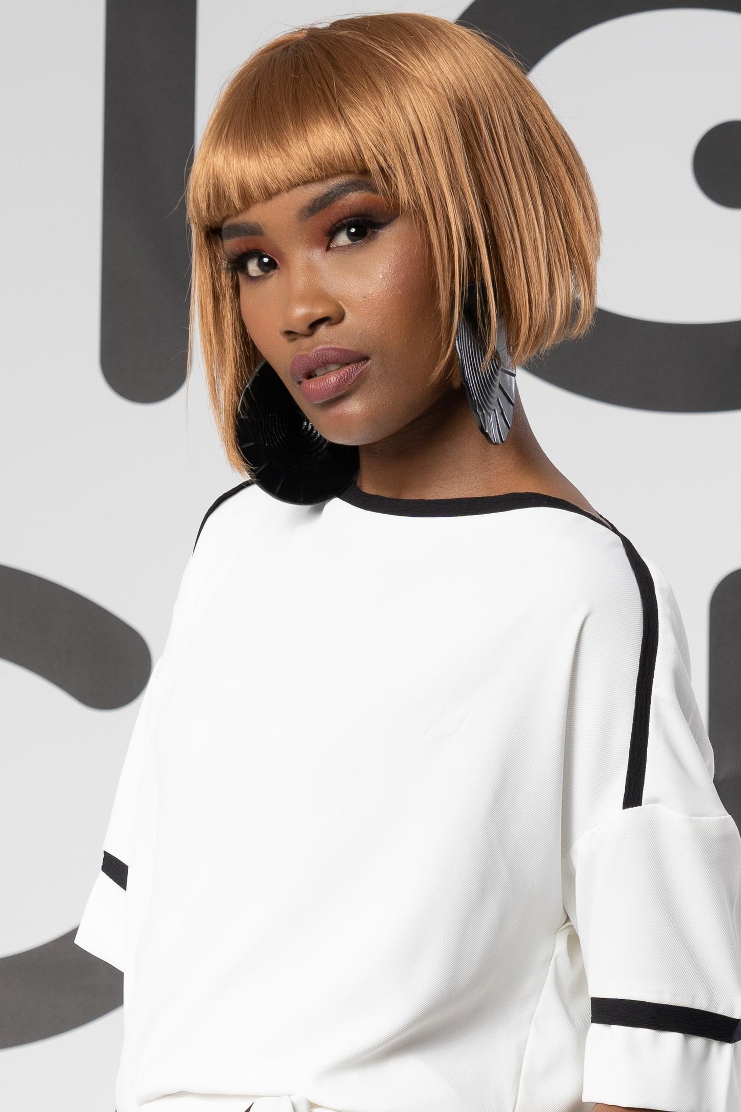 Spiral Earrings Large Black Accessories Clarisse Design