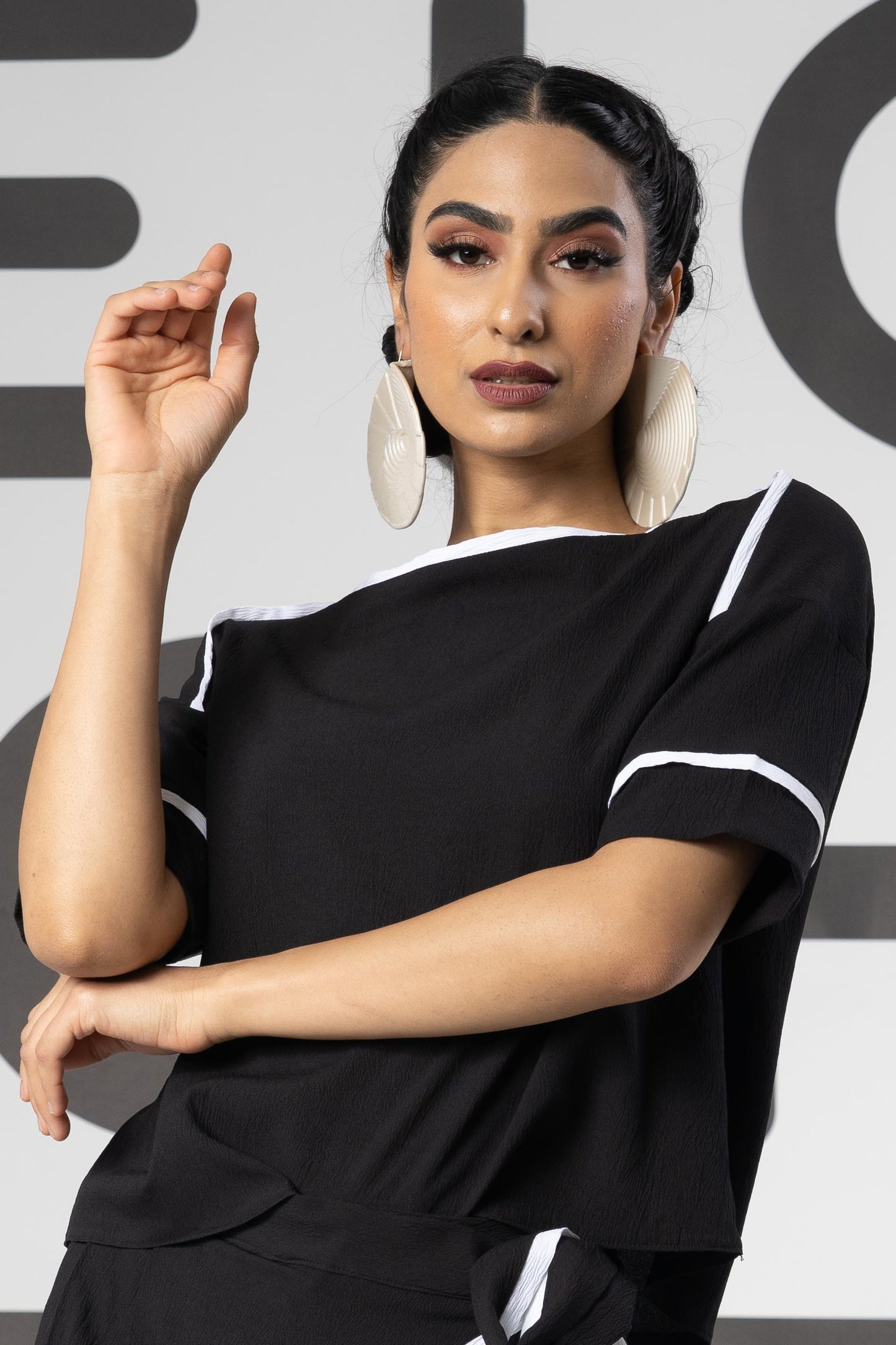 Spiral Earrings Large Pearl Accessories Clarisse Design