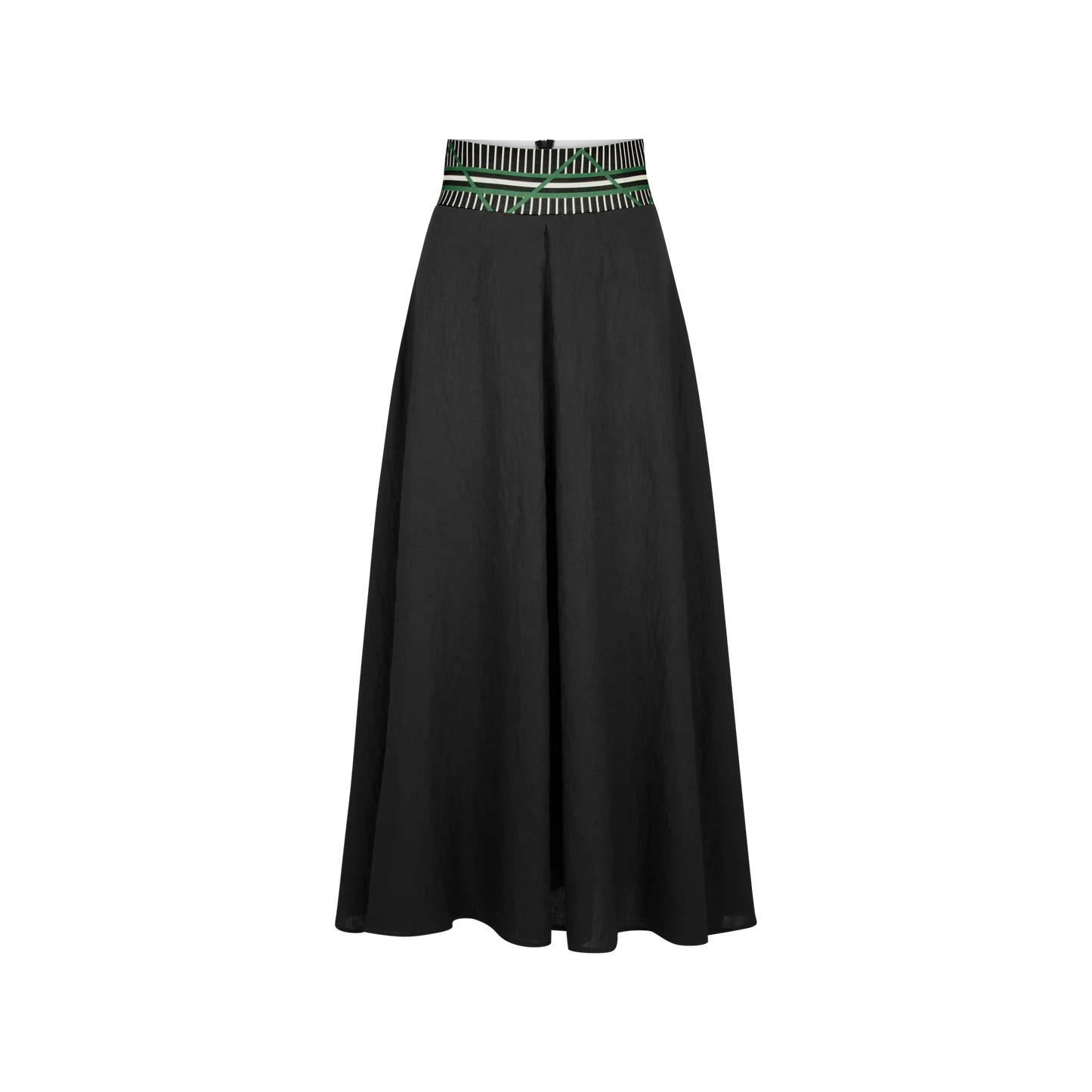 MURPHY Black Solid with Printed emerald detail elastic