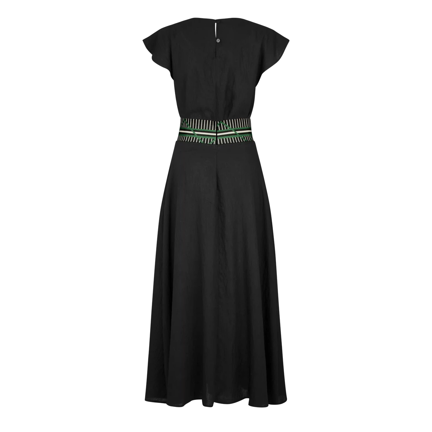 MURPHY Black Solid with Printed emerald detail elastic