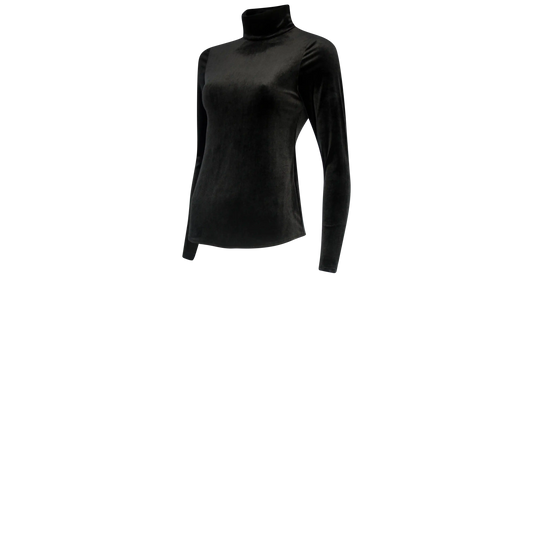 PRISILLA Black Velvet Shirts & Tops Leigh Schubert
