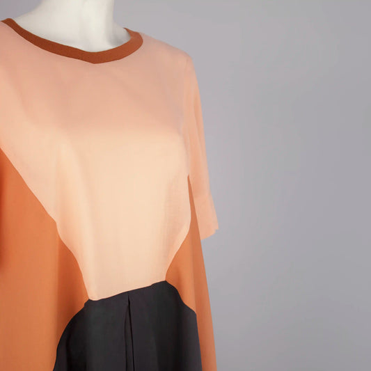 SANTA FE' Peach Rust Navy Dresses Leigh Schubert