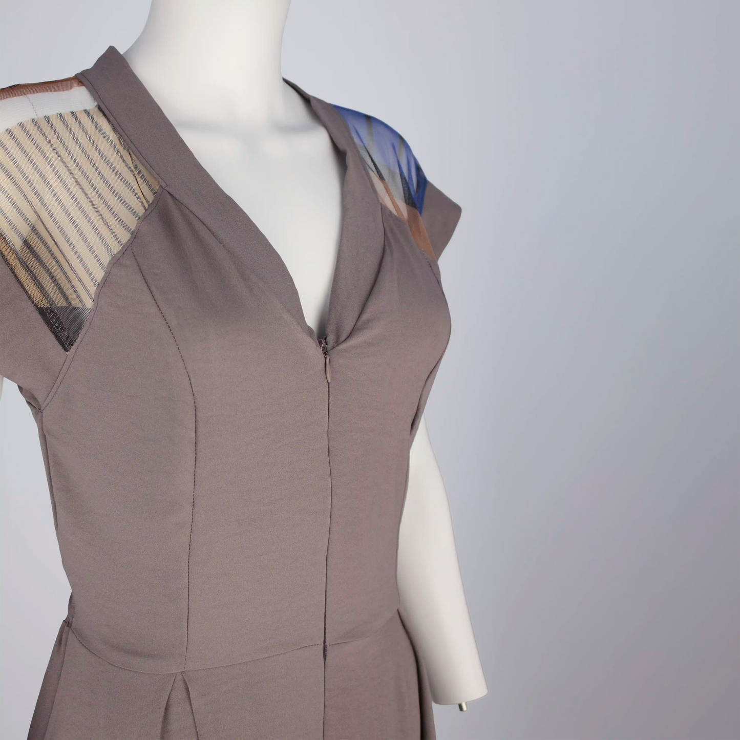 SIA Mocha w Multi Print insets Dresses Leigh Schubert