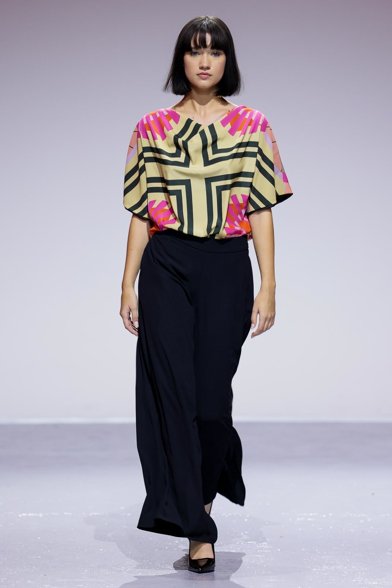 THEO Medal Stone Cross Print Shirts & Tops Leigh Schubert