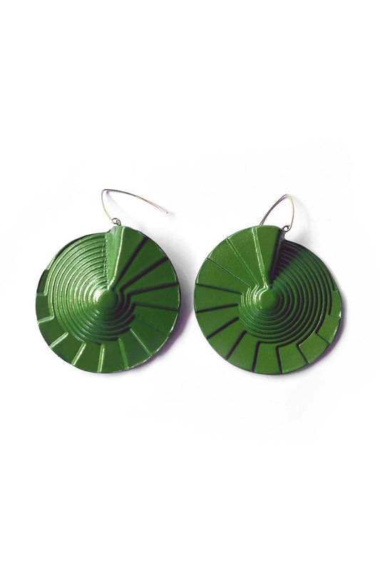 Spiral Earrings Green