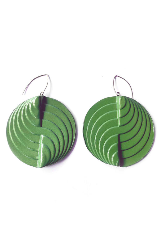Leigh Schubert Circle Earrings Green.