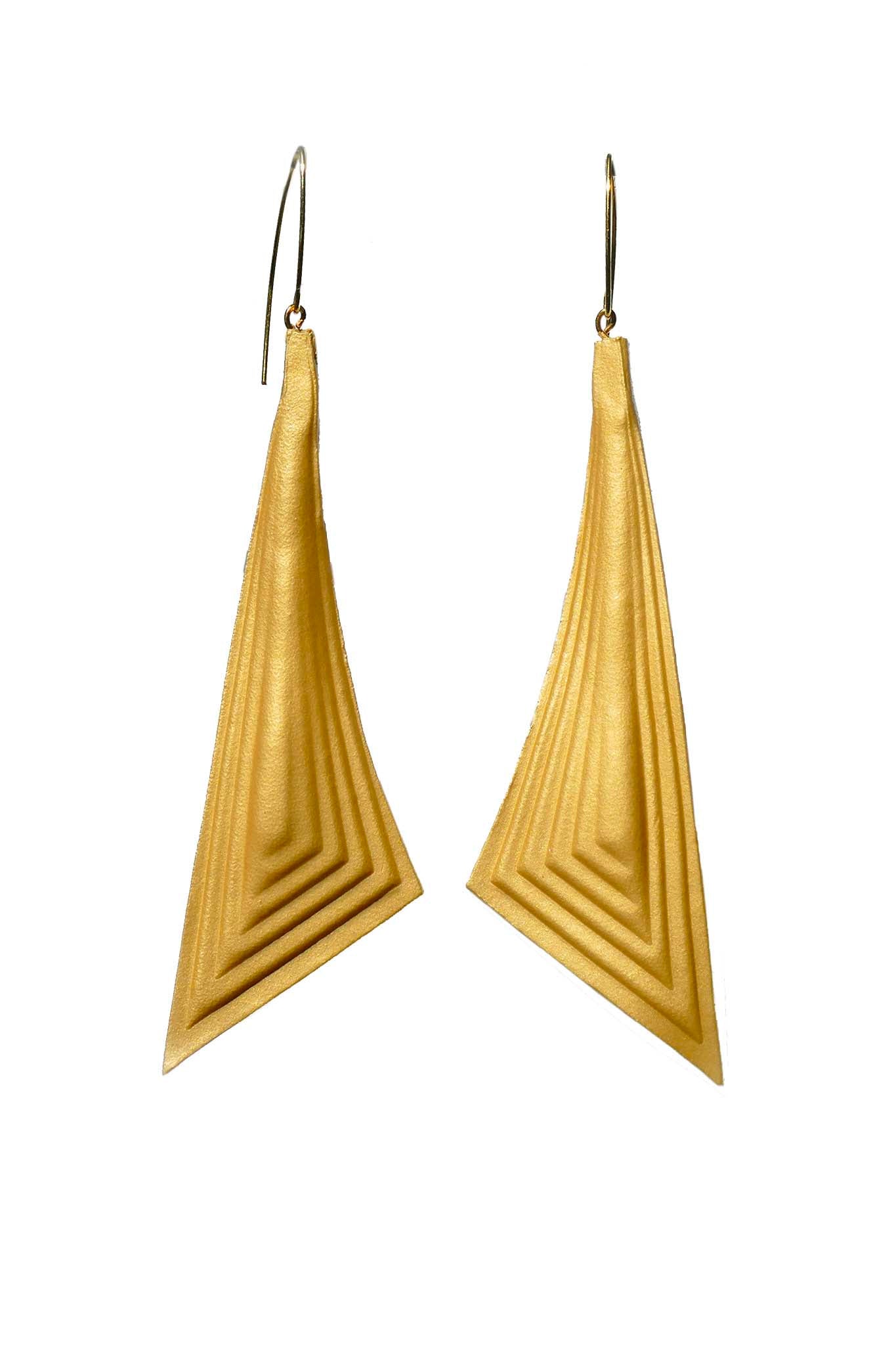 Triangle Earrings Gold Accessories Clarisse Design