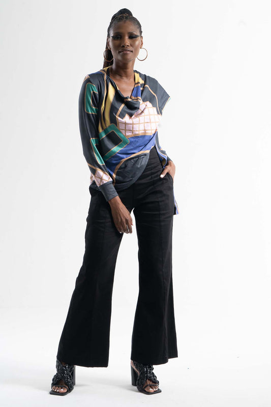 ARAPAHO Black Multi Print Shirts & Tops Leigh Schubert