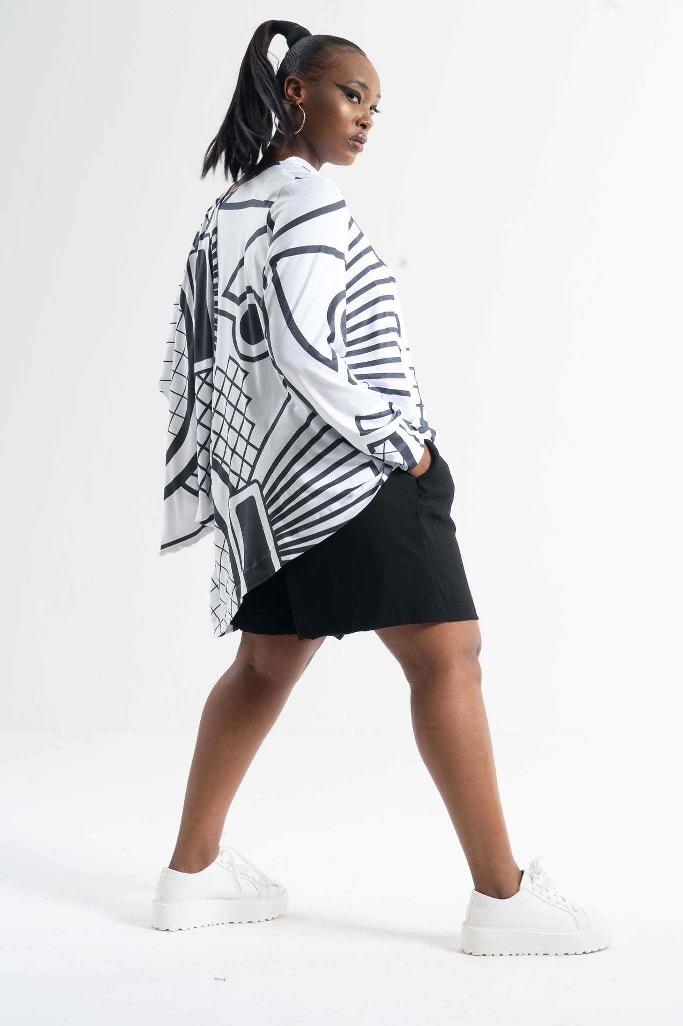 ARAPAHO Black Multi Print Shirts & Tops Leigh Schubert