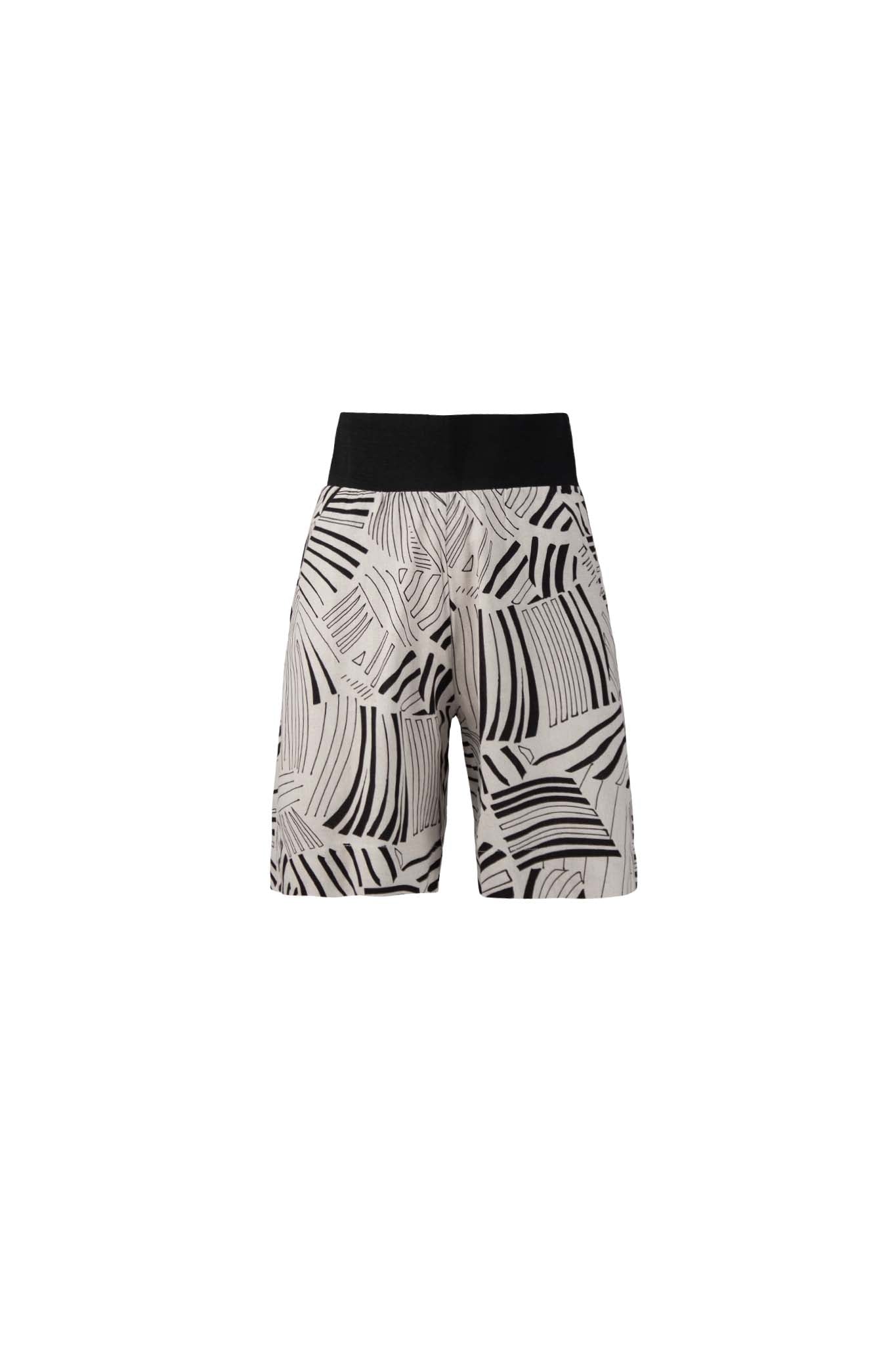LIMA Stone Black Print Linen Shorts Leigh Schubert