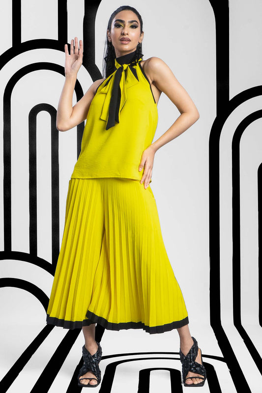 MELROSE Yellow Black Trims Shirts & Tops Leigh Schubert