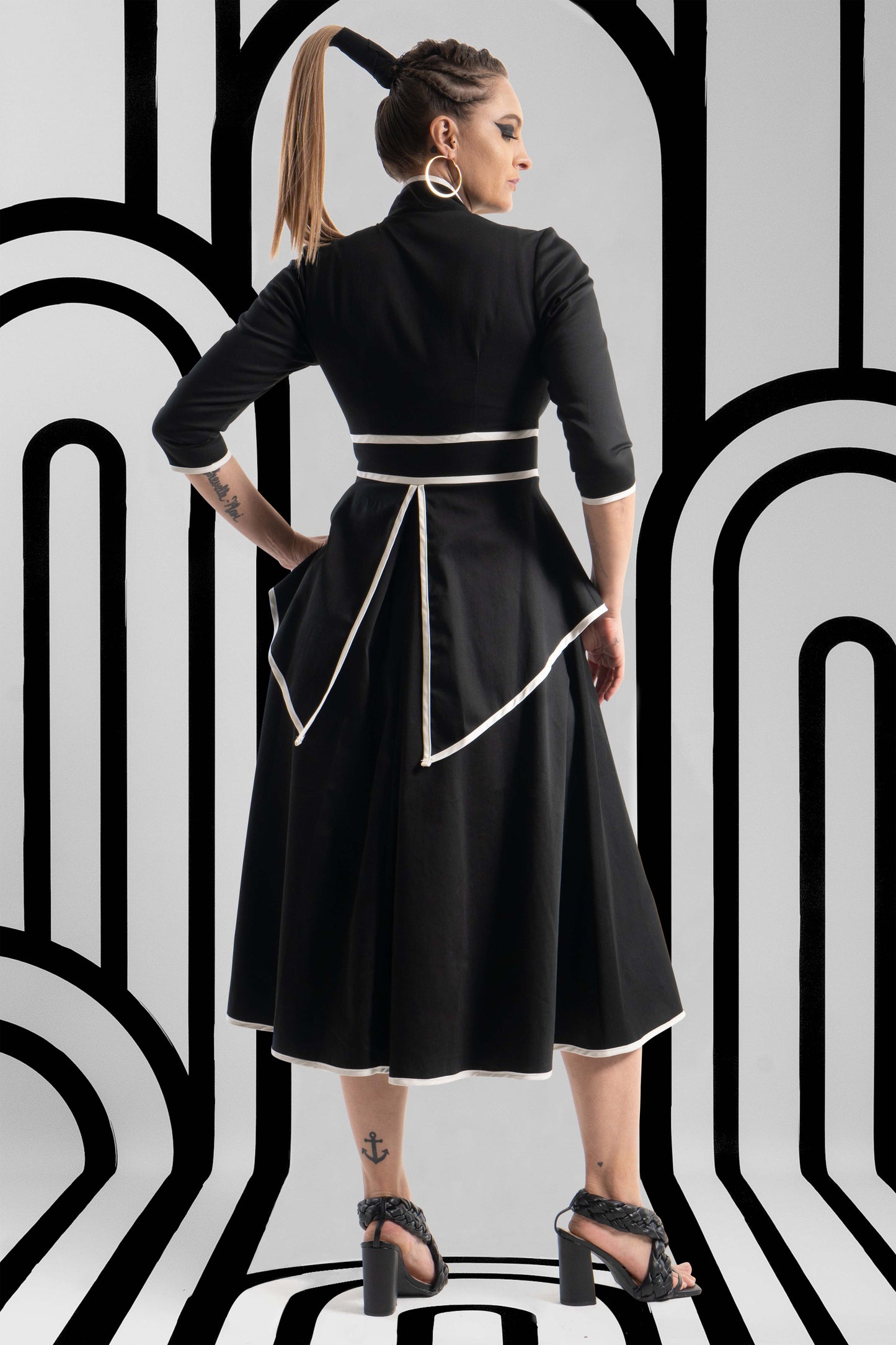 NICOLE Black Ivory Coat Dresses Leigh Schubert