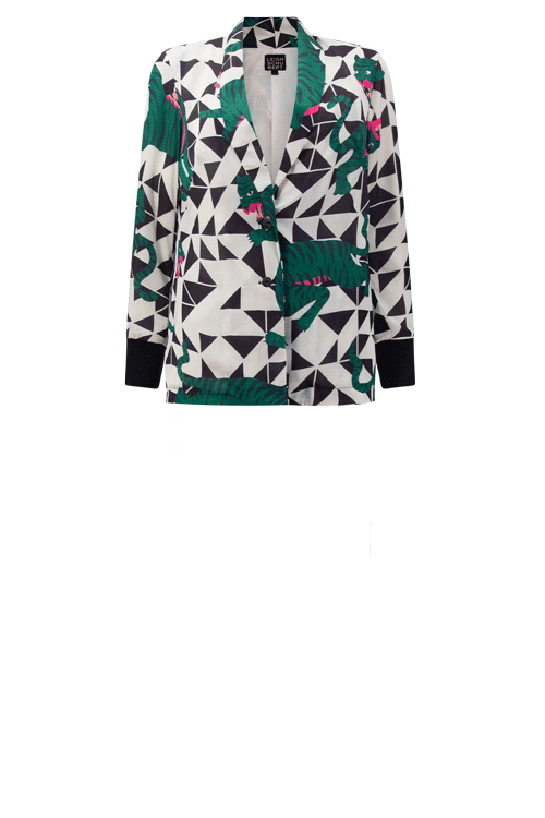 BEKKLES Jacket Geo Print Emerald Tiger Coats & Jackets Leigh Schubert