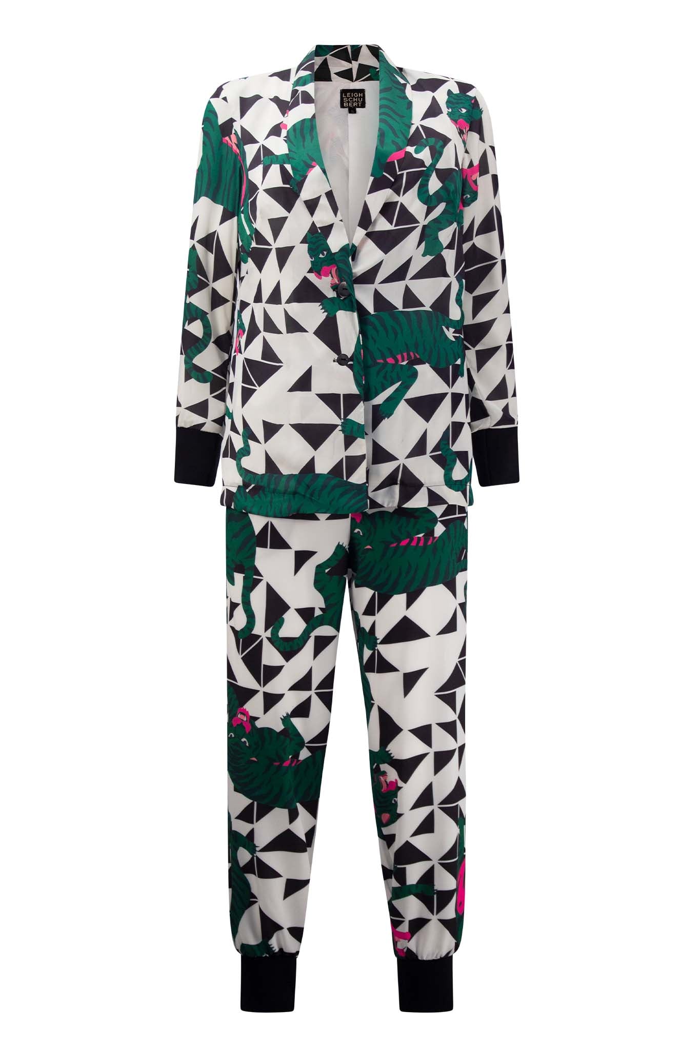 BEKKLES Jacket Geo Print Emerald Tiger Coats & Jackets Leigh Schubert