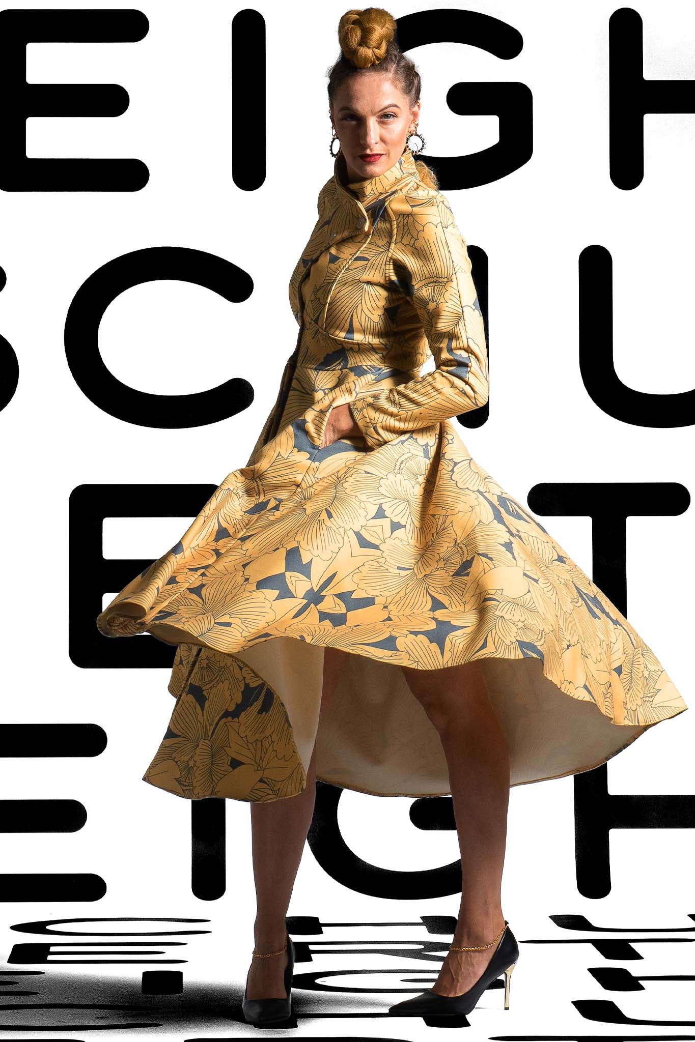 MANHATTAN Black Multi Octave Print Coat Dresses Leigh Schubert