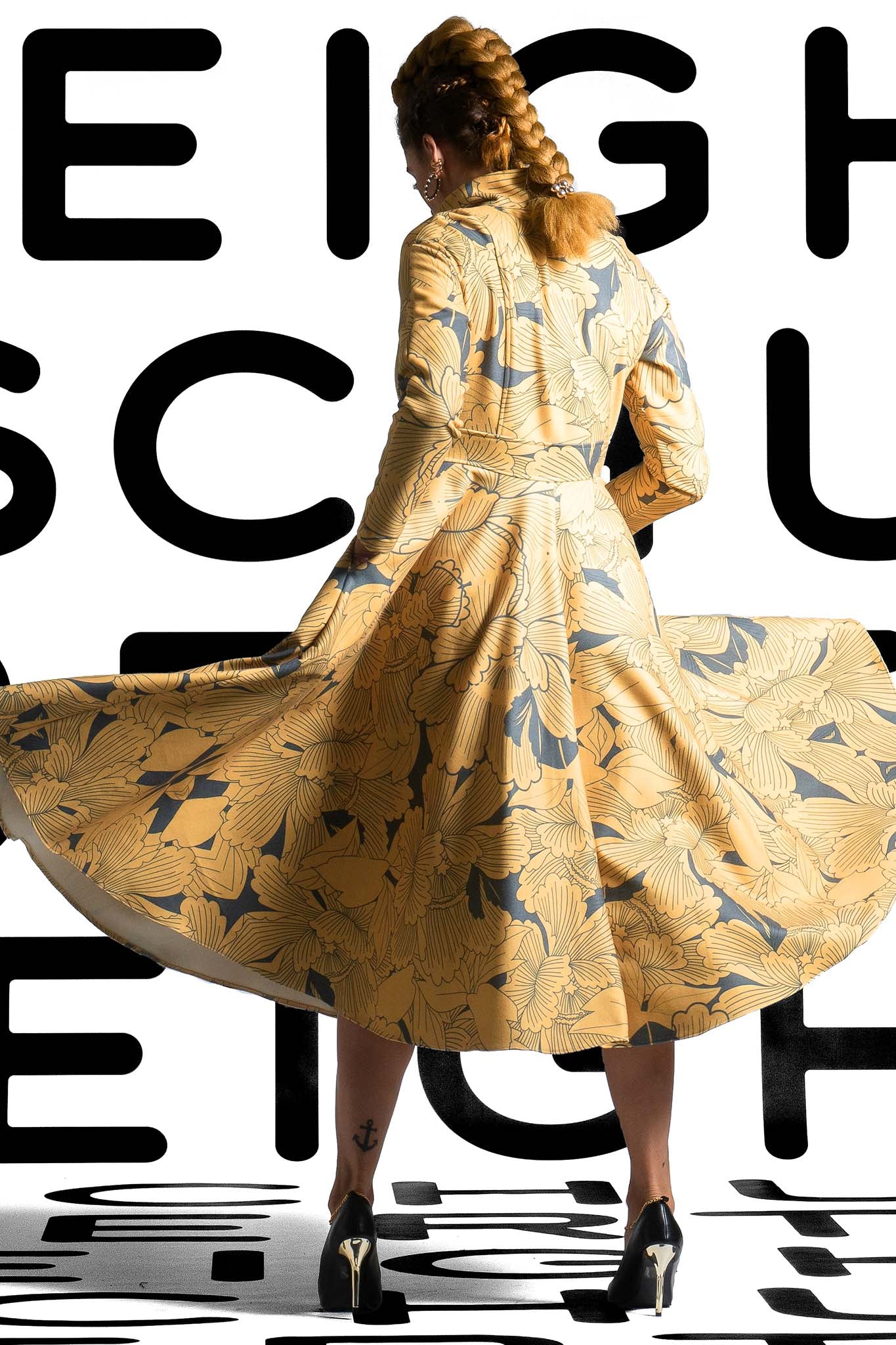 MANHATTAN Black Multi Octave Print Coat Dresses Leigh Schubert