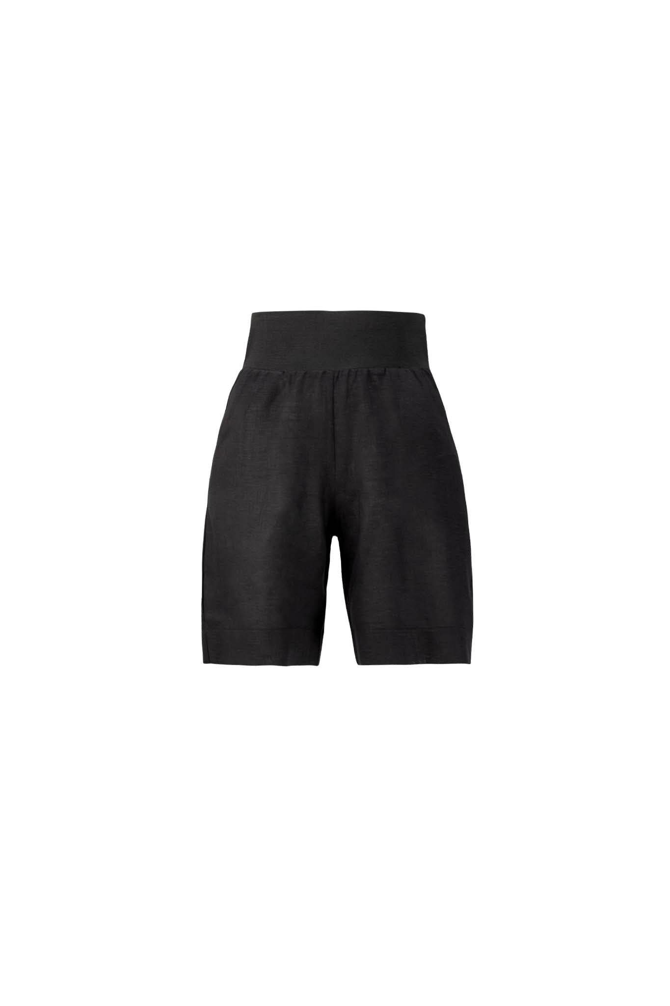 LIMA Black Linen Shorts Leigh Schubert